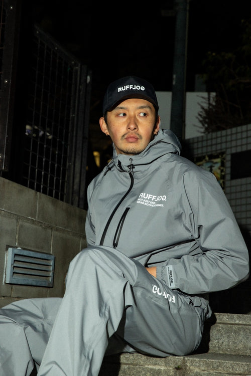 SQUARE LOGO WATERPROOF  HOOD JKT GRAY