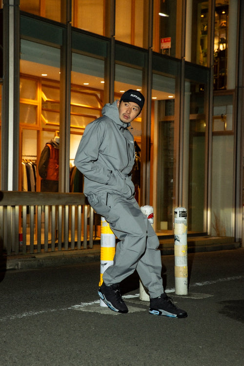 SQUARE LOGO WATERPROOF  HOOD JKT GRAY