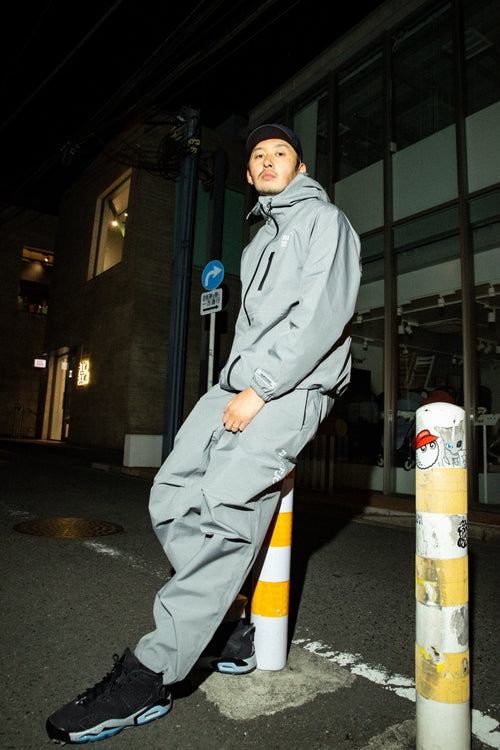 SQUARE LOGO WATERPROOF  HOOD JKT GRAY