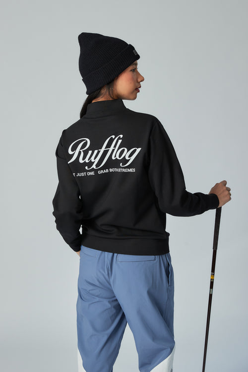 WARM R LOGO L/S MOCK NECK TEE BLACK