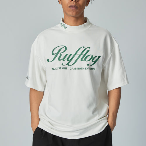 WARM R LOGO MOCK NECK TEE WHITE