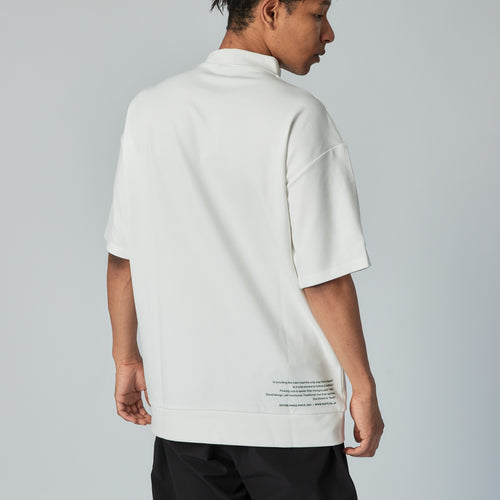 WARM R LOGO MOCK NECK TEE WHITE