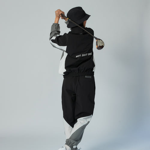 MULTI COLOR NYLON TRACK PANTS BLACK