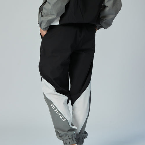 MULTI COLOR NYLON TRACK PANTS BLACK