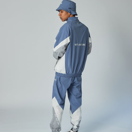 MULTI COLOR NYLON TRACK PANTS BLUE