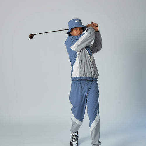 MULTI COLOR NYLON TRACK PANTS BLUE