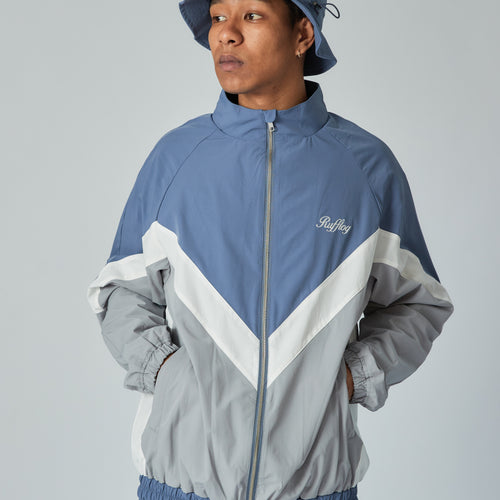 MULTI COLOR NYLON TRACK JACKET BLUE