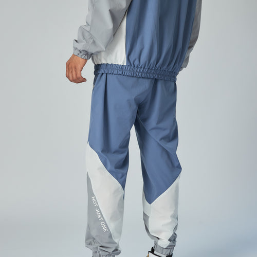 MULTI COLOR NYLON TRACK PANTS BLUE