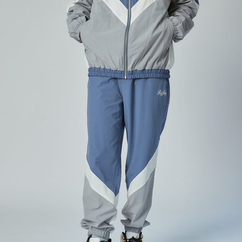 MULTI COLOR NYLON TRACK PANTS BLUE