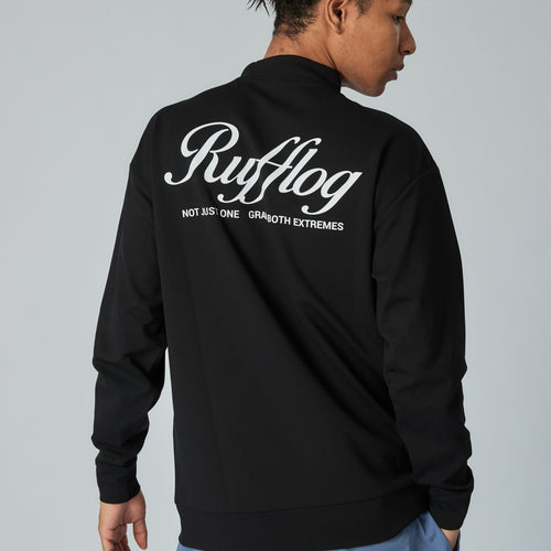 WARM R LOGO L/S MOCK NECK TEE BLACK