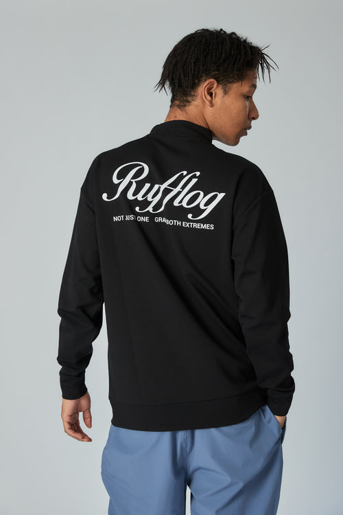 WARM R LOGO L/S MOCK NECK TEE BLACK