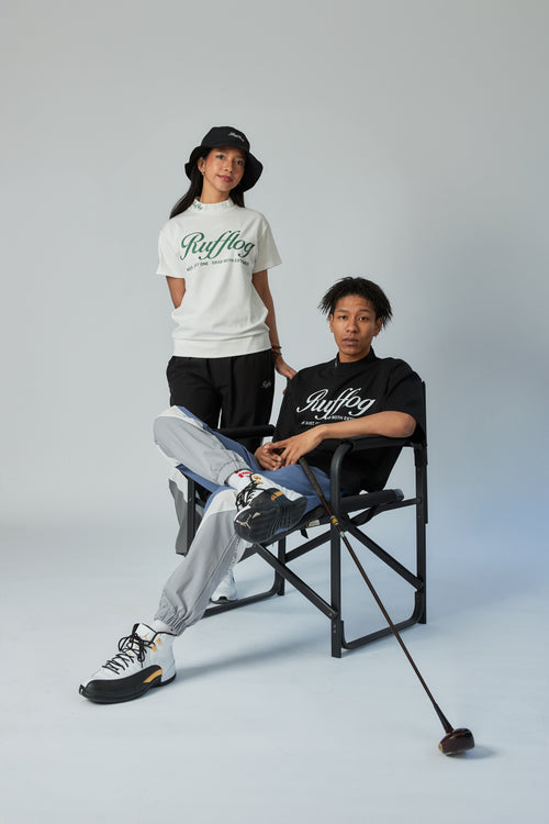 WARM R LOGO MOCK NECK TEE BLACK