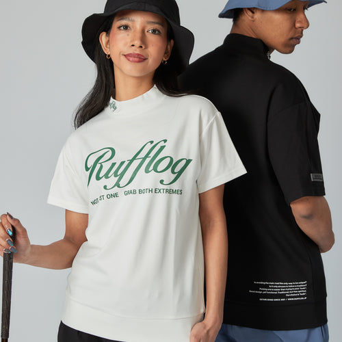 WARM R LOGO MOCK NECK TEE WHITE