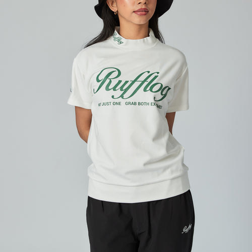 WARM R LOGO MOCK NECK TEE WHITE