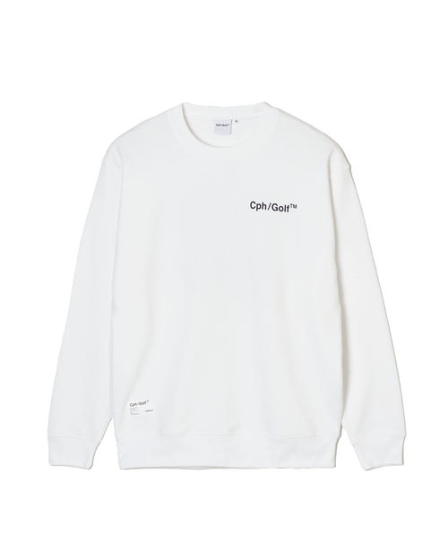 #OVERLAP LOGO CREW SWEAT WHITE