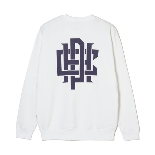 #OVERLAP LOGO CREW SWEAT WHITE