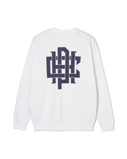 #OVERLAP LOGO CREW SWEAT WHITE