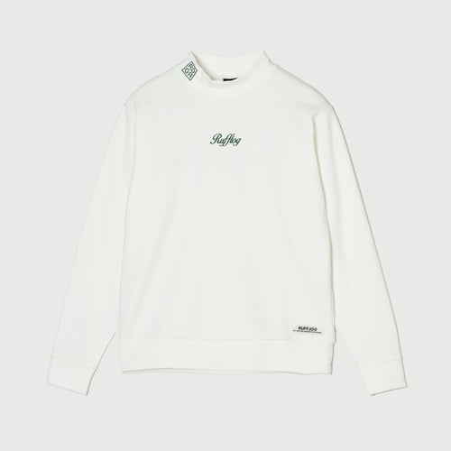 WARM R LOGO L/S MOCK NECK TEE WHITE