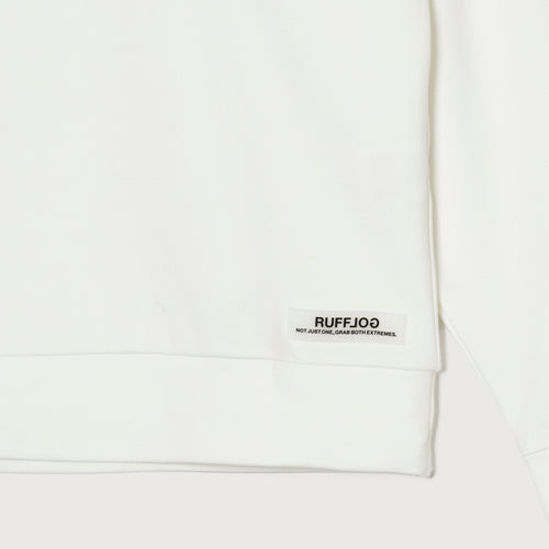 WARM R LOGO L/S MOCK NECK TEE WHITE