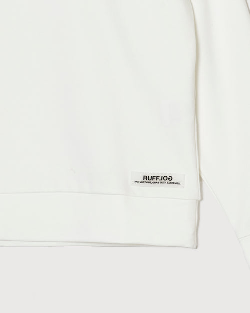 WARM R LOGO L/S MOCK NECK TEE WHITE