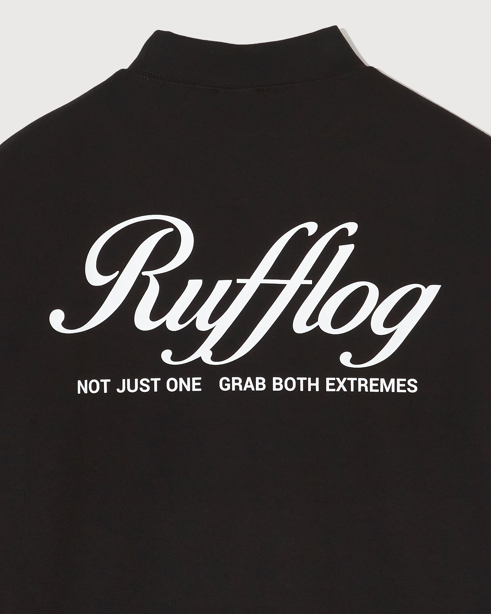 WARM R LOGO L/S MOCK NECK TEE BLACK – RUFFLOG