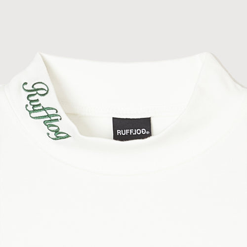 WARM R LOGO MOCK NECK TEE WHITE