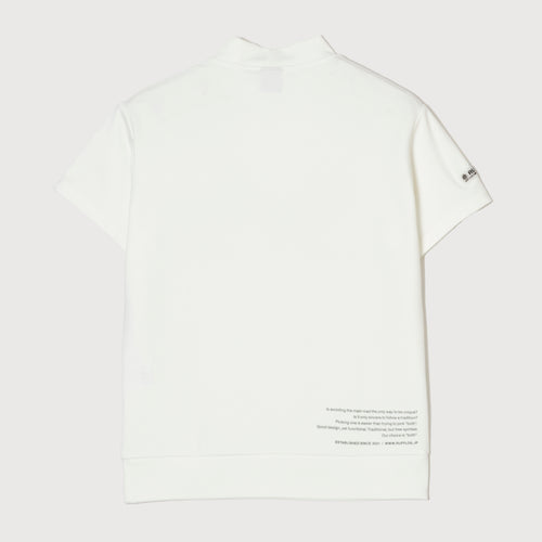 WARM R LOGO MOCK NECK TEE WHITE