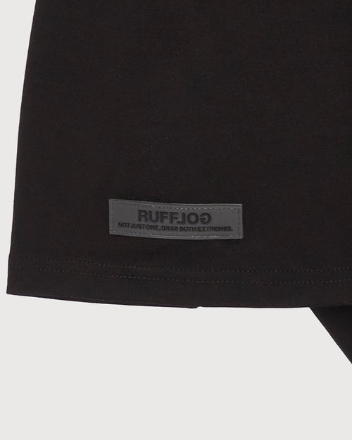 WARM R LOGO MOCK NECK TEE BLACK