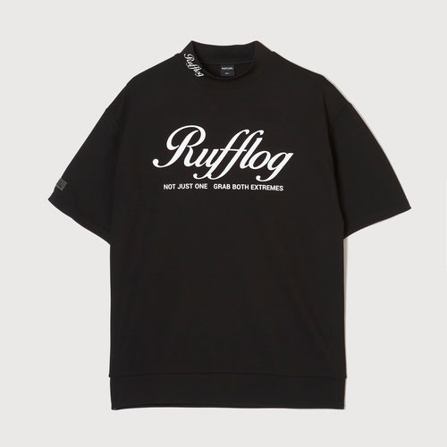 WARM R LOGO MOCK NECK TEE BLACK