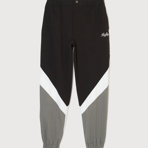 MULTI COLOR NYLON TRACK PANTS BLACK