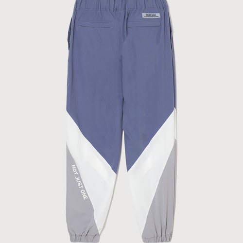 MULTI COLOR NYLON TRACK PANTS BLUE