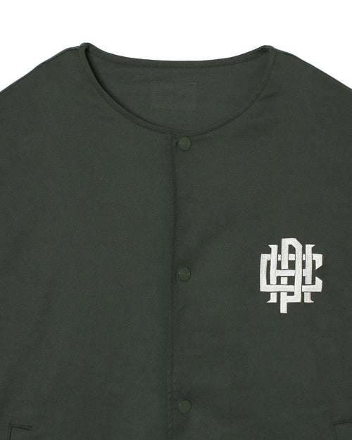#OVERLAP LOGO NO COLLAR JACKET WM GREEN