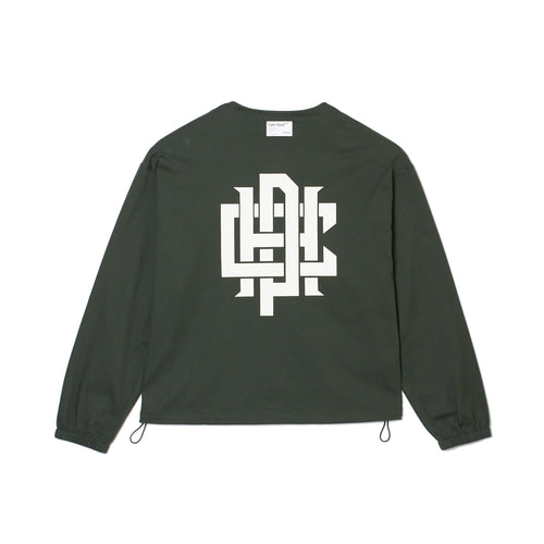 #OVERLAP LOGO NO COLLAR JACKET GREEN