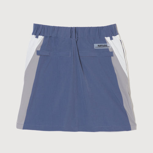 MULTI COLOR NYLON TRACK SKIRT BLUE