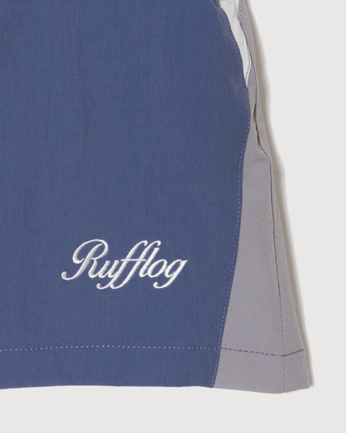 MULTI COLOR NYLON TRACK SKIRT BLUE