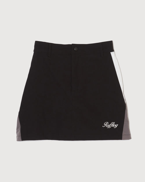 MULTI COLOR NYLON TRACK SKIRT BLACK