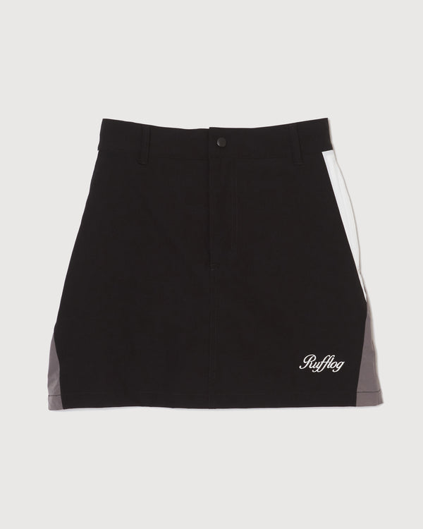 MULTI COLOR NYLON TRACK SKIRT BLACK