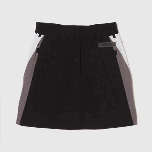 MULTI COLOR NYLON TRACK SKIRT BLACK