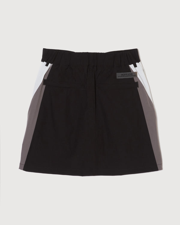 MULTI COLOR NYLON TRACK SKIRT BLACK