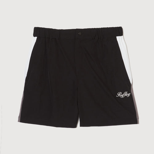 MULTI COLOR NYLON TRACK SHORTS BLACK