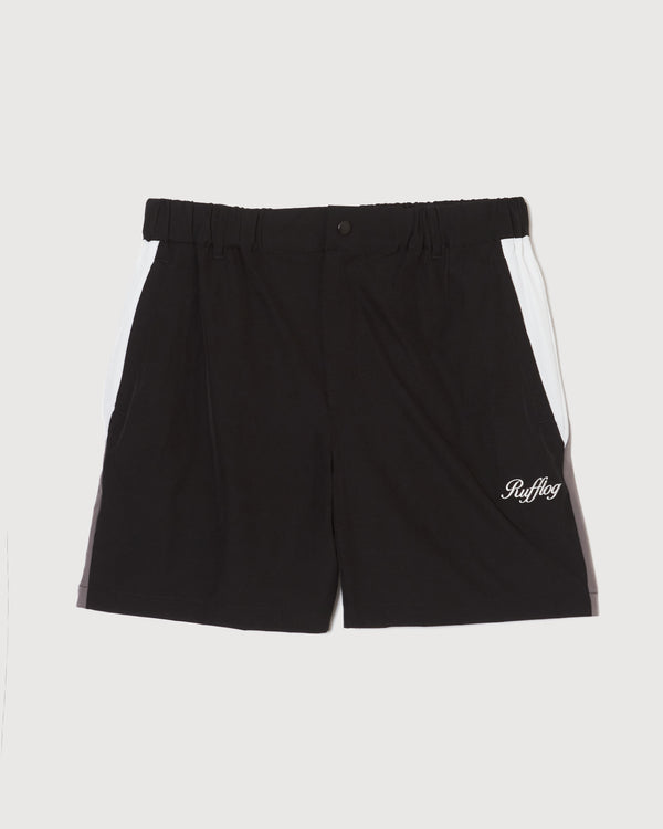 MULTI COLOR NYLON TRACK SHORTS BLACK