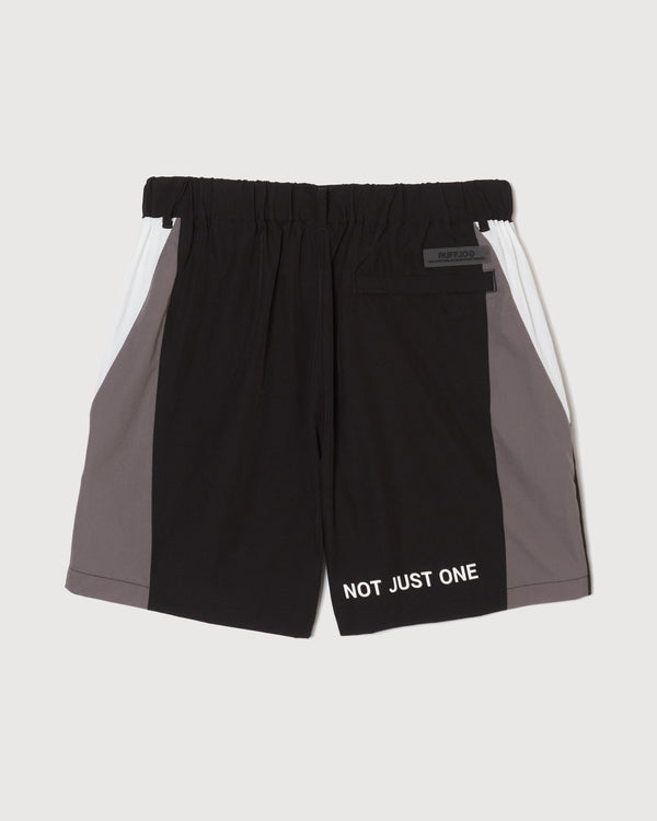 MULTI COLOR NYLON TRACK SHORTS BLACK