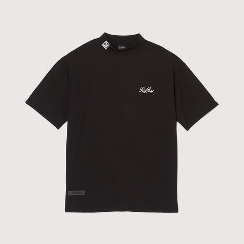 SQUARE LOGO S/S MOCK NECK TEE BLACK