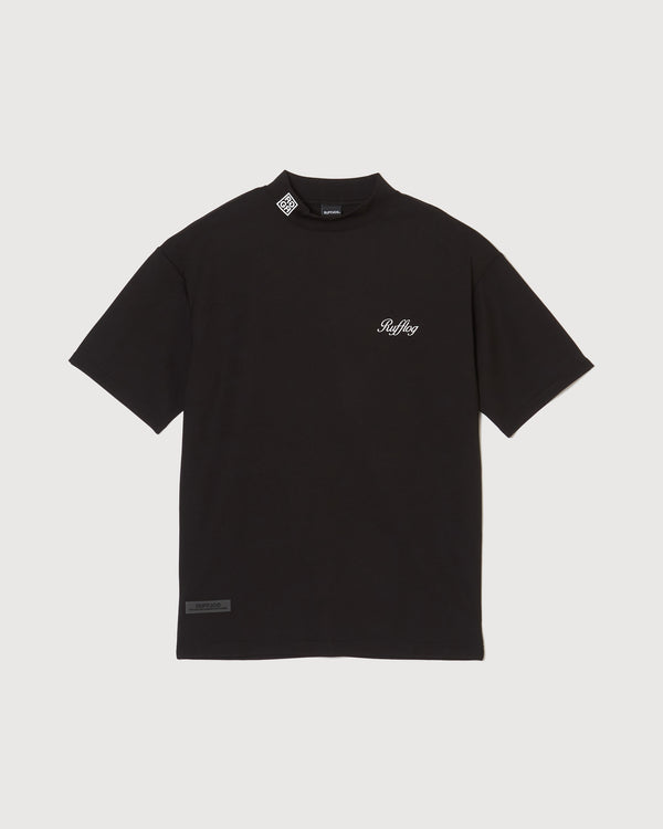 SQUARE LOGO S/S MOCK NECK TEE BLACK