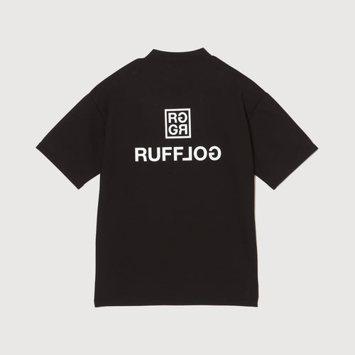 SQUARE LOGO S/S MOCK NECK TEE BLACK