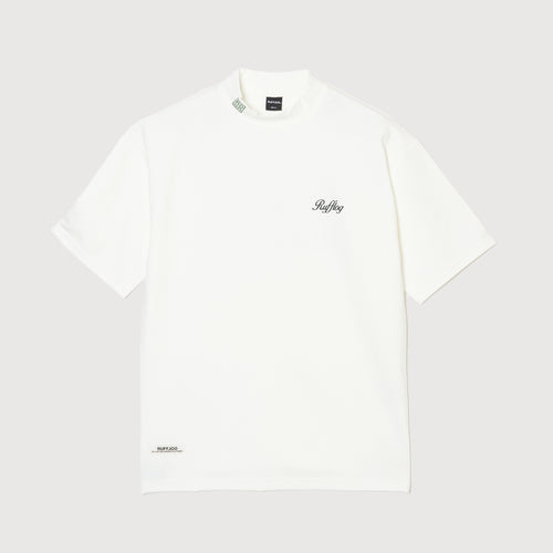 SQUARE LOGO S/S MOCK NECK TEE WHITE