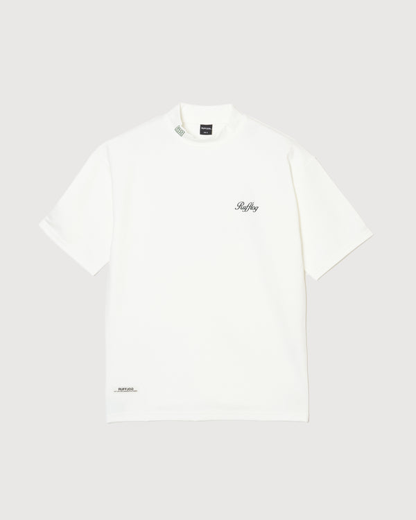 SQUARE LOGO S/S MOCK NECK TEE WHITE