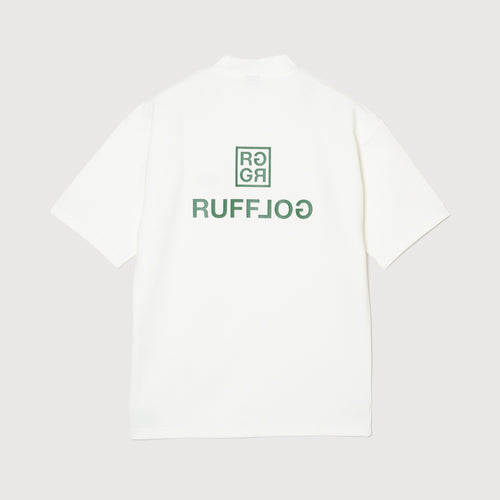 SQUARE LOGO S/S MOCK NECK TEE WHITE