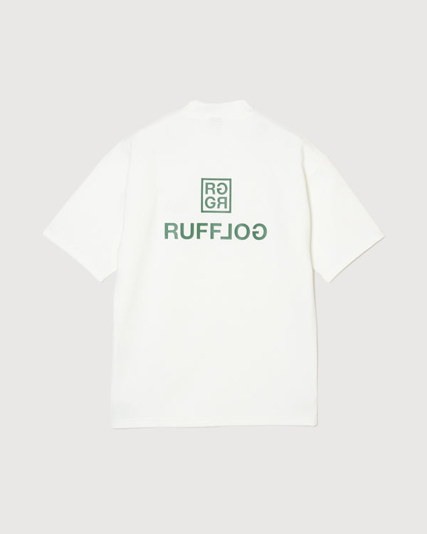 SQUARE LOGO S/S MOCK NECK TEE WHITE