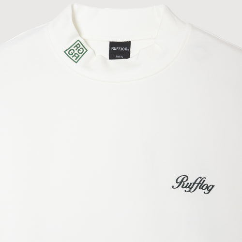 SQUARE LOGO S/S MOCK NECK TEE WHITE